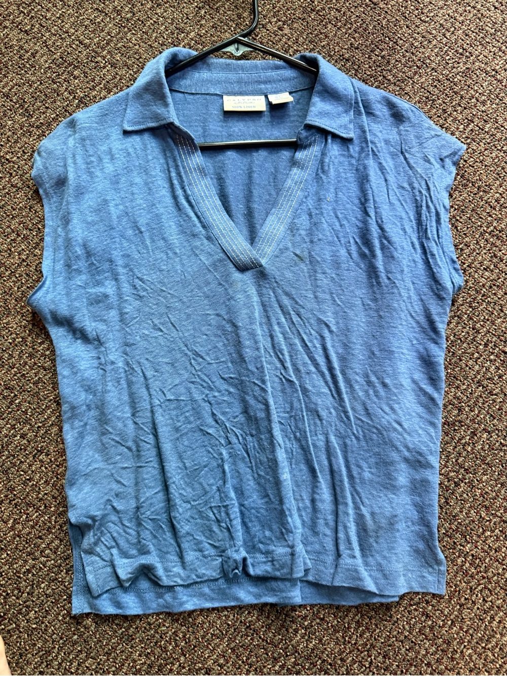 Calypso St. Barth Blue V-Neck Polo Tank